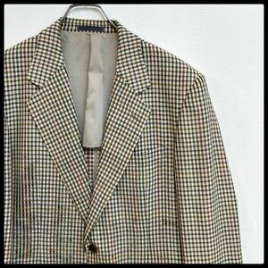 【最高級ライン】バーバリープローサム　チェック柄　シルク混　背抜き　ジャケット　メンズ　92-80-170 A5　Burberry