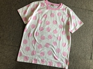 ★新品ミキハウス大きめドット柄TシャツS155～165cm★白P