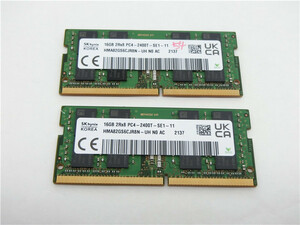 【動作品】　SK hynix 16GB 2Rx8 PC4-2400T-SE1-11　2枚セット　32GB　送料無料