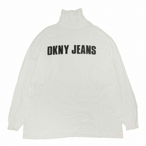 ダナキャランニューヨーク DKNY ヴィンテージ JEANS ハイネック Tシャツ カットソー トップス 長袖 コットン ロゴ プリント vintage F