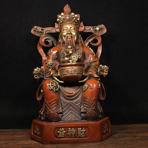 【聚寳齋*銅製 銅器*財神】置物 賞物 中国古美術 造型精美 時代物