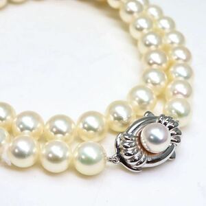 鑑別書付き!!良品!!＊POLA jewelry(ポーラ)K14WGアコヤ本真珠ネックレス＊ a 34.9g 42.0cm 7.0~7.5mm pearl necklace jewelry EE0/EE0