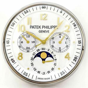 激レア 新品 パテック フィリップ 掛け時計 白文字盤 PATEK PHILIPPE ノベルティ 非売品 クォーツ式 ゴールド 西洋 家具 スイス 時計 北欧