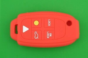 ボルボ（VOLVO）★5ボタン・キーレスリモコン用シリコンカバーケース★赤色（レッド）