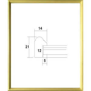 横長の額縁 木製フレーム アクリル仕様 7517 サイズ 300X150mm ゴールド