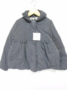 【送料込】【新品】 [キッズ/子供服]　BeBe　ベベ　ジャケット　130cm　灰色　グレー　中綿　リボン　女の子用 /n471566