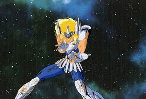 「聖闘士星矢　キグナス氷河」大判セル画　動画付　27.5×39.5　Saint Seiya Cygnus Hyoga