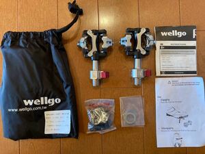 【新品未使用】シマノのSPDのクリート対応！！Wellgo（ウェルゴ）QRD-W01 ビンディング ペダル