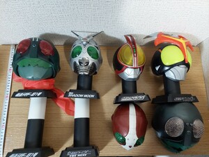 【ジャンク】BANPRESTO　仮面ライダー　マスクディスプレー　フィギュア6点セット