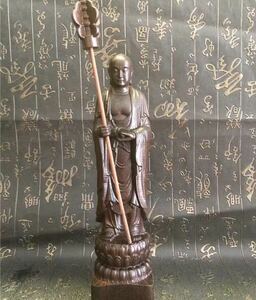 LDL1353# 仏教美術 地蔵菩薩 精密細工 金剛力士像 木彫仏像 仏師手仕上げ品 金剛力士像一式 新品 22cm