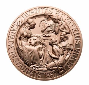 カナダ ウナとライオン ヴィクトリア女王 銅 ブロンズメダル プルーフライク版 2017年 建国150周年記念 1867年独立・コンフェデレーション