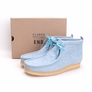 未使用 クラークス オリジナルス エンド CLARKS ORIGINALS × END OXFORD FLOWERS WALLABEE BOOT ワラビー ブーツ ブルー 7 1/2 /T /X