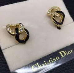 ▲AS1342 Christian Dior ラインストーン イヤリング