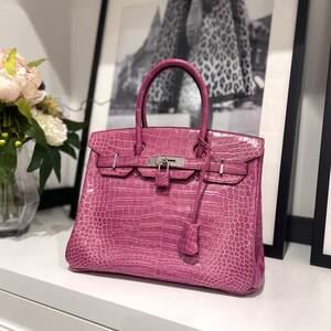 32636 HERMES エルメス バーキン30 ポロサス フューシャピンク