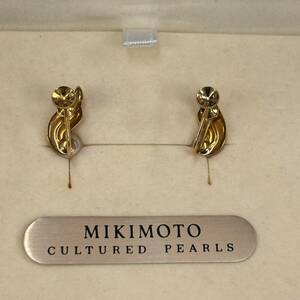 【中古品】MIKIMOTO ミキモト イヤリング K18 3.0g パール CULTURED PEARLS