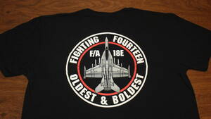 【VFA-14】Tophatters 米海軍リムーア基地 F/A-18E CVW-9 TシャツサイズXLコットン黒トップハッターズ US NAVY　USN