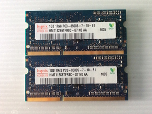 hynix DDR3 PC3-8500S-07-10-B1 HMT112S6TFR8C-G7 N0 AA 2GB (1GB×2) ノートブック用メモリー [M62]
