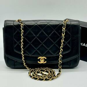 シャネル CHANEL ココマーク ラムスキン マトラッセ ダイアナフラップ チェーンショルダーバッグ 