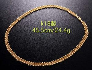☆＊可愛らしいデザインのk18製45.5cmネックレス・24.4g/IP-4524