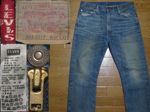 W31★LEVISリーバイス【ビンテージ】クロージングLVC復刻1960年代【67505-0057】BIG-EビックE赤耳【ジッパーフライTALON42】トルコ製505★