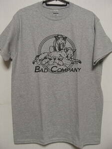 即決★新品バンドＴシャツ★バッド・カンパニー★BAD COMPANY★グレーボディ×ブラックプリント★S/M/Lサイズ対応可能