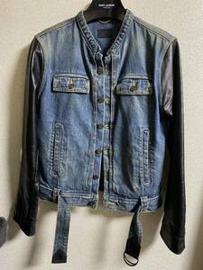 サンローランパリ 13ss デニムジャケット レザー　エディ期　saint laurent paris