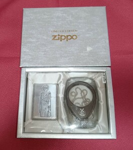 Zippo/ジッポー 　ガソリンスタンド柄　2005年製　ルーペ付きセット　シリアルNo.0209