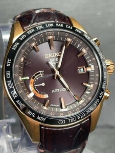 超美品 セイコー SEIKO アストロン ASTRON GPS 電波ソーラー 腕時計 チタン GPS衛星電波 クロコダイルバンド 8Xシリーズ SBXB096 8X22