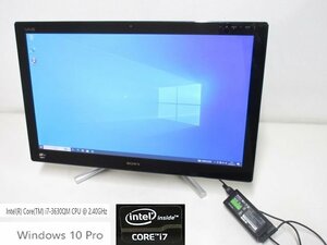 S3059L 第3世代Core i7-3630QM メモリ8GB SSD240GB◆Win10 初期化済 SONY 一体型パソコン SVL241B18N アダプター付き ジャンク品