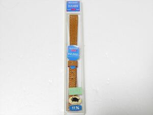 未使用 BAMBI バンビ ベルト 11mm ピッグスキン ブラウン レザー 革 送料140円　011