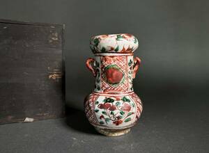 唐物 赤絵 花瓶 中国美術 花器 花入 
