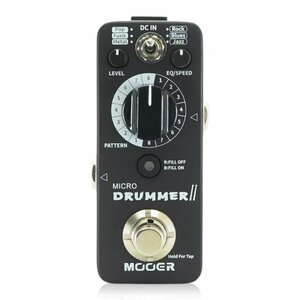 最落無し! Mooer　Micro Drummer II　/ a44830　ミニサイズながら本格的なドラムサウンドを生み出すドラムマシンペダル　1円