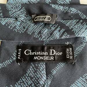 Christian Dior(クリスチャンディオール) 紺水色波ネクタイ