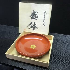 盛鉢 本うるし塗 茶請け皿 菓子皿 茶道具 平成19年 茂木勝澄普山記念 S250