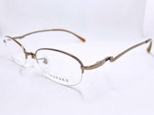 B253 新品 眼鏡 メガネフレーム チタン ブランド SHaRaKu 写楽 51□19 135 13g ハーフリム シンプル 女性 レディース 男性 メンズ