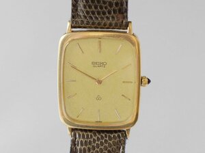 SEIKO ◆ 14K クオーツ 腕時計 6020-5240 ゴールド スクエア セイコー ◆No84 KC-1