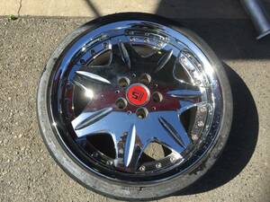 ◆AS603-1K◆WORK◆LS◆メッキ◆18×8J+38◆5H◆114.3◆ナンカン◆215/35ZR18◆1本◆中古品◆