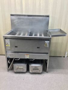 (O42) 中古厨房 タニコー 業務用 2槽 ガスフライヤー 涼厨 NB-TGFL-C87W 都市ガス 18L×2 引き取り可能です