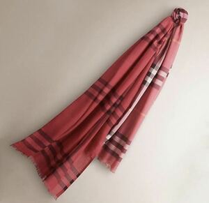 未使用フルセット BURBERRY スカーフ バーバリー コーラルピンク ストール マフラー