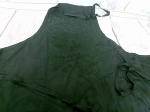 BLACK COMME des GARCONS ブラック コムデギャルソン 刺繍エプロン ブラック キュプラ100% S 1G-A003 AD2020