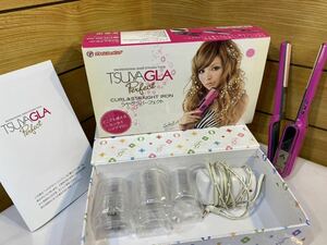 益若つばさ　ツヤグラパーフェクトヘアアイロン　 21.5×4.5×3.5㎝　260g ストレート　コテ　カール　コードレス　カートリッジ　電池式