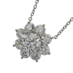 ハリーウィンストン HARRY WINSTON サンフラワー ダイヤモンド ネックレス ラージ PT950 ダイヤモンド ジュエリー 中古