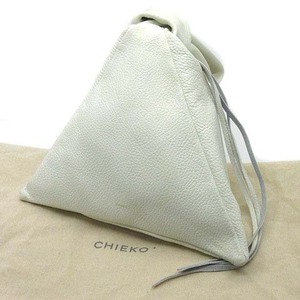 チエコプラス CHIEKO+ triangle blancトライアングル ハンドバッグ 三角形 レザー 白 ホワイト 美品 レディース