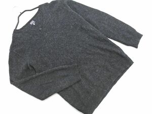 TAKEO KIKUCHI タケオキクチ アルパカ混 Vネック ニット セーター size4/チャコール ◇■ ☆ ebb3 メンズ