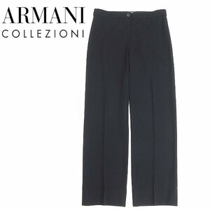 ◆ARMANI COLLEZIONI アルマーニコレツォーニ ストレート スラックス パンツ 黒 ブラック 40