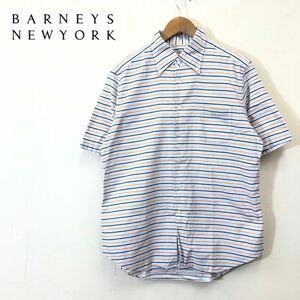 A1659-F◆ BARNEYS NEWYORK バーニーズニューヨーク 半袖シャツ ボーダー ◆ sizeL コットン100 マルチカラー 古着 メンズ 春夏