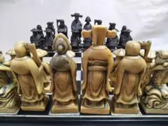 チェス　盤　駒　中国人物　石材　印材