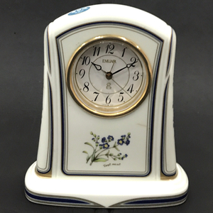1円 リズム時計工業 エミュール 置時計 時計 有田焼 磁器枠 4SE415EJ クォーツ サイズ約19.5×16×6.5cm ホワイト