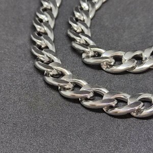 Silver Necklace プラチナ チェーン 50cm 11mm 銀 【鍍金】 ネックレス シルバーネックレス 喜平 メンズ レディース 兼用