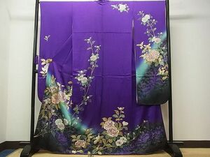 平和屋1■豪華振袖　駒刺繍　枝花文　金銀彩　逸品　CAAC4057vf